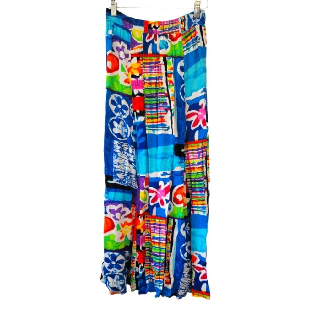 Jams World Flower Kraze Patterned Multicolored Maxi Skirt Size Small Vintage